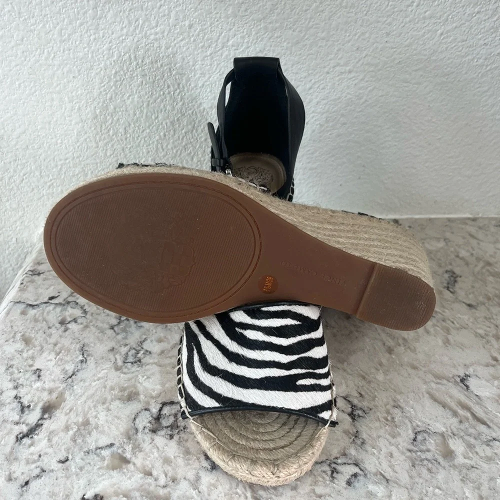 Vince Camuto Black and White Espadrille Sandals